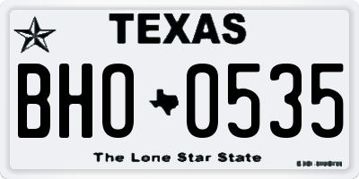TX license plate BHO0535