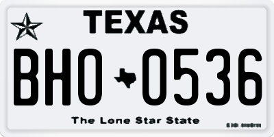 TX license plate BHO0536