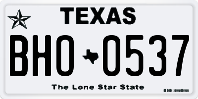 TX license plate BHO0537