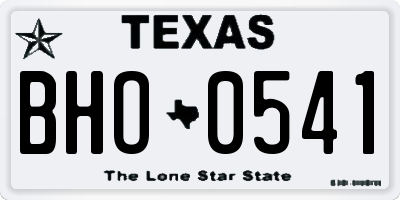 TX license plate BHO0541