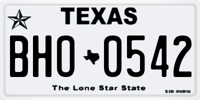 TX license plate BHO0542