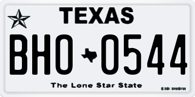 TX license plate BHO0544