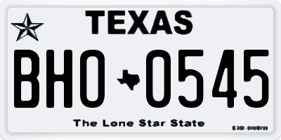 TX license plate BHO0545