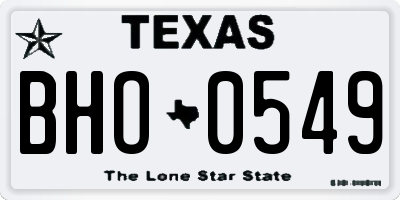 TX license plate BHO0549