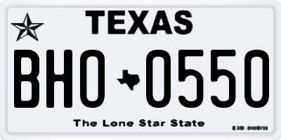 TX license plate BHO0550