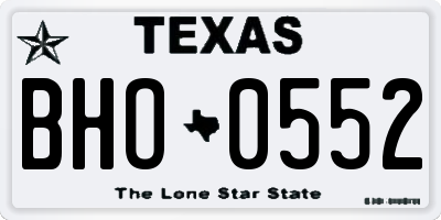 TX license plate BHO0552