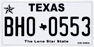 TX license plate BHO0553