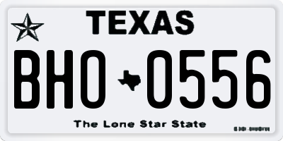 TX license plate BHO0556