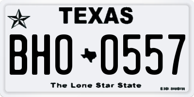 TX license plate BHO0557