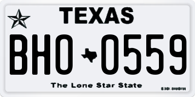 TX license plate BHO0559