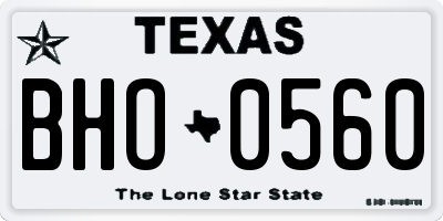 TX license plate BHO0560