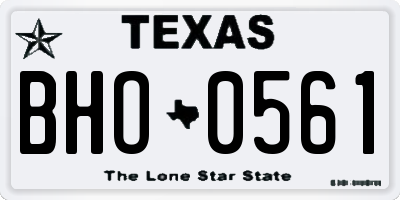 TX license plate BHO0561