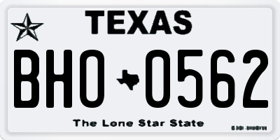 TX license plate BHO0562