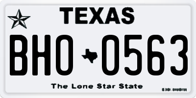 TX license plate BHO0563