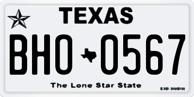 TX license plate BHO0567