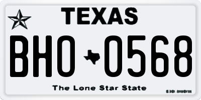 TX license plate BHO0568