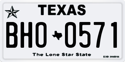 TX license plate BHO0571