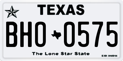 TX license plate BHO0575