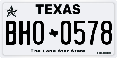 TX license plate BHO0578