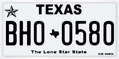 TX license plate BHO0580