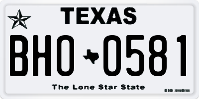 TX license plate BHO0581