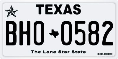 TX license plate BHO0582