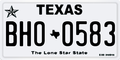 TX license plate BHO0583