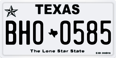 TX license plate BHO0585