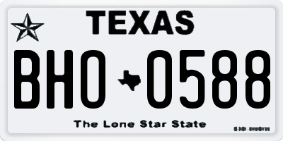 TX license plate BHO0588