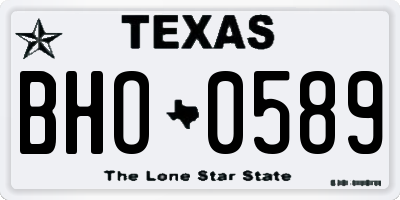 TX license plate BHO0589
