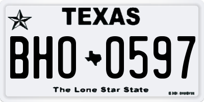 TX license plate BHO0597