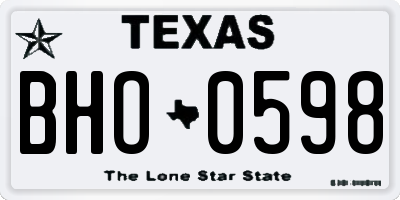 TX license plate BHO0598
