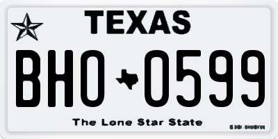 TX license plate BHO0599