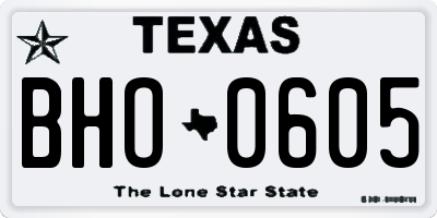 TX license plate BHO0605