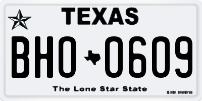 TX license plate BHO0609