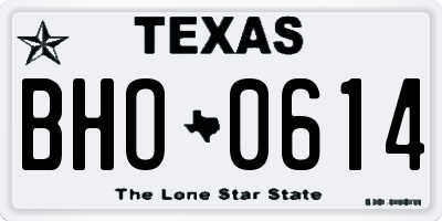 TX license plate BHO0614