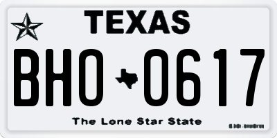 TX license plate BHO0617