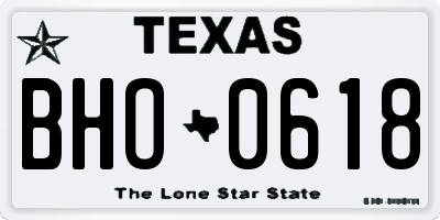 TX license plate BHO0618