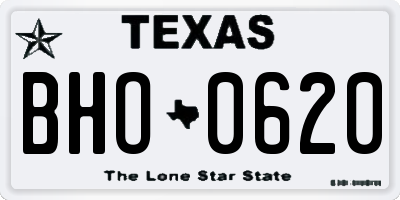 TX license plate BHO0620
