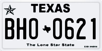 TX license plate BHO0621
