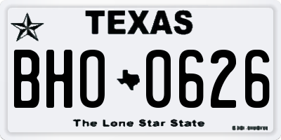 TX license plate BHO0626
