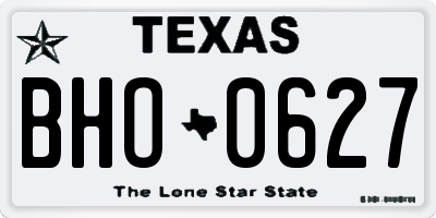 TX license plate BHO0627