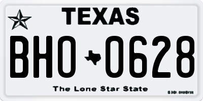 TX license plate BHO0628