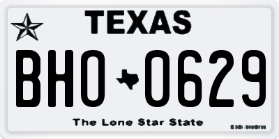 TX license plate BHO0629