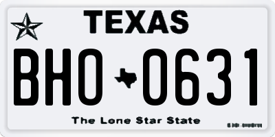 TX license plate BHO0631