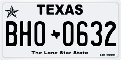 TX license plate BHO0632