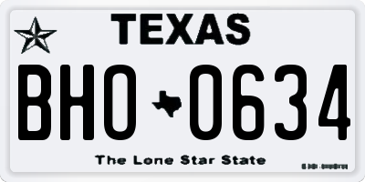 TX license plate BHO0634
