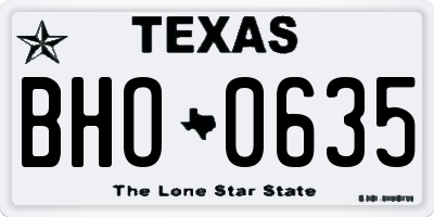 TX license plate BHO0635
