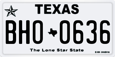 TX license plate BHO0636