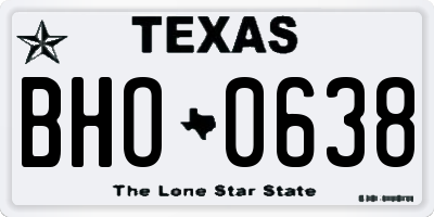 TX license plate BHO0638